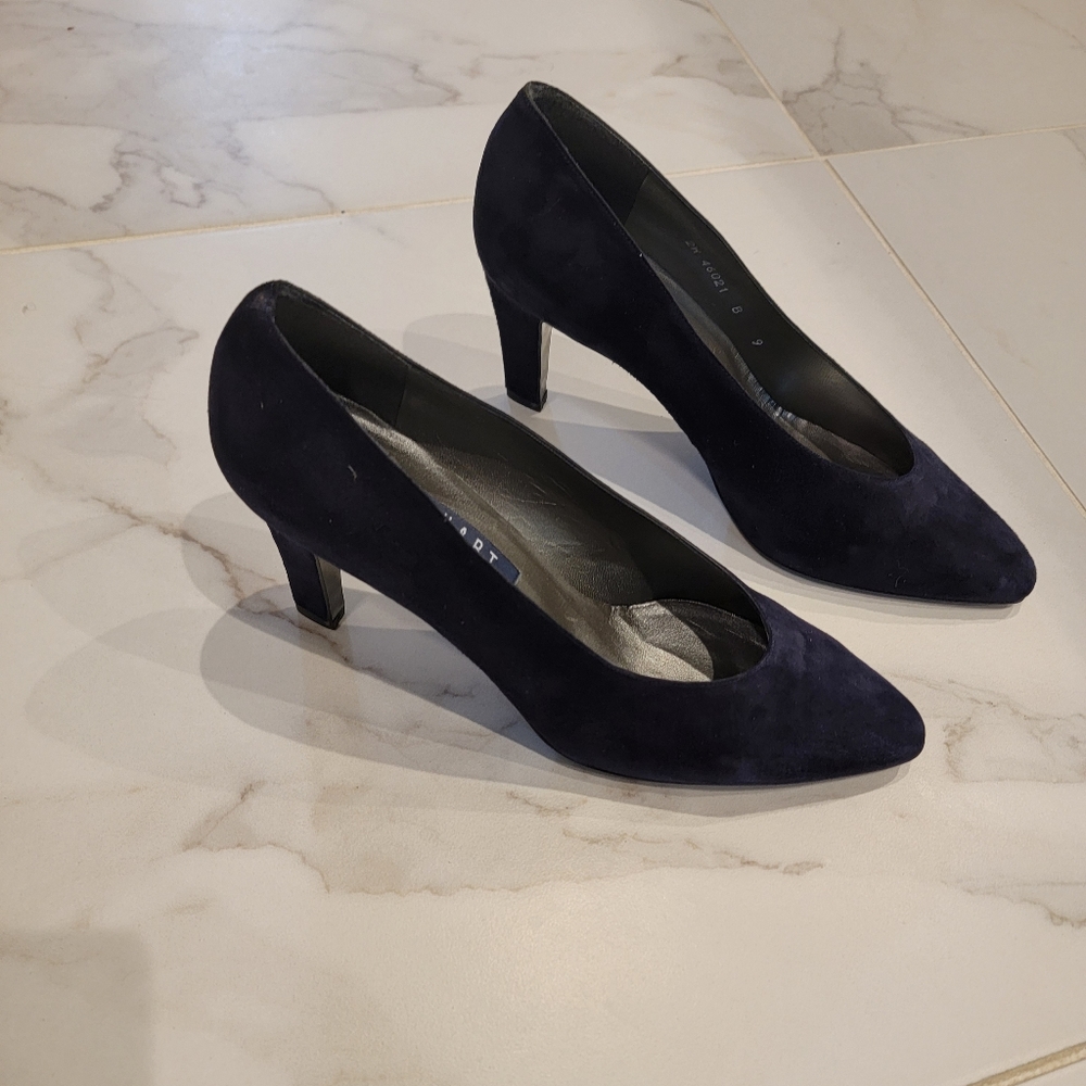 New Stuart Weitman blue suede heels